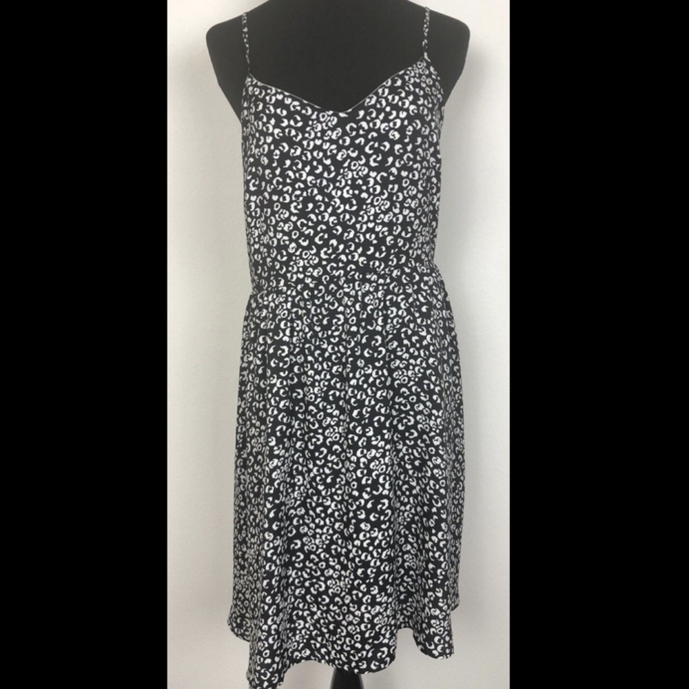Ann Taylor LOFT Women's Dress Black Leopard Print